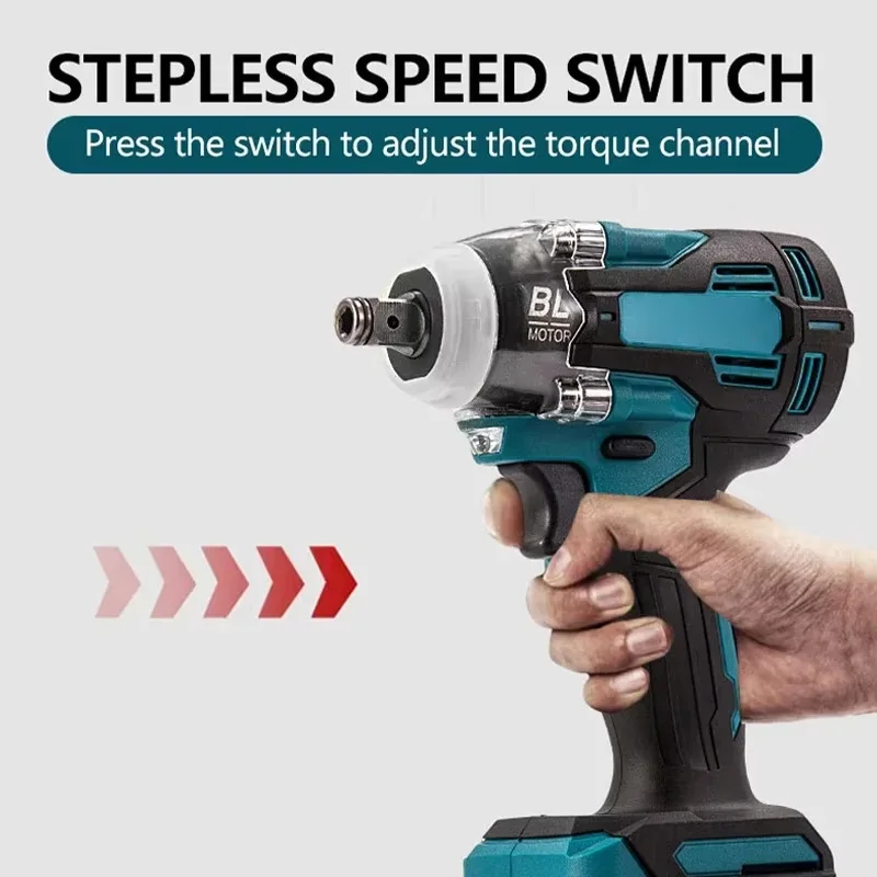 Fit makita tw004g 630n.m máquina de chave de fenda sem escova chave de fenda elétrica sem fio recarregável furadeira para bateria de 18v