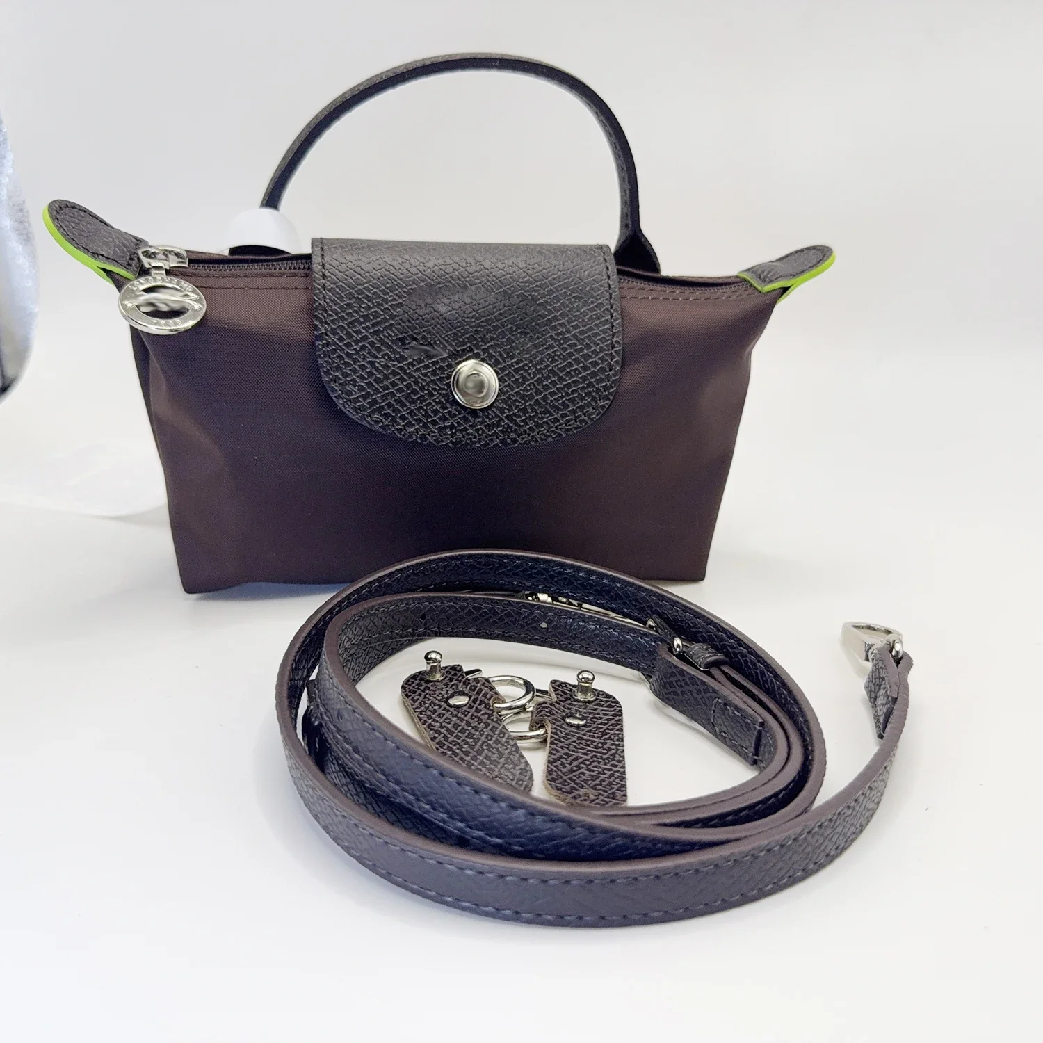 حقيبة حزام حقيبة ملحقات التحول لحقيبة Longchamp Mocha الصغيرة المصنوعة من الجلد الصناعي وحزام الكتف وأشرطة حزام كروس