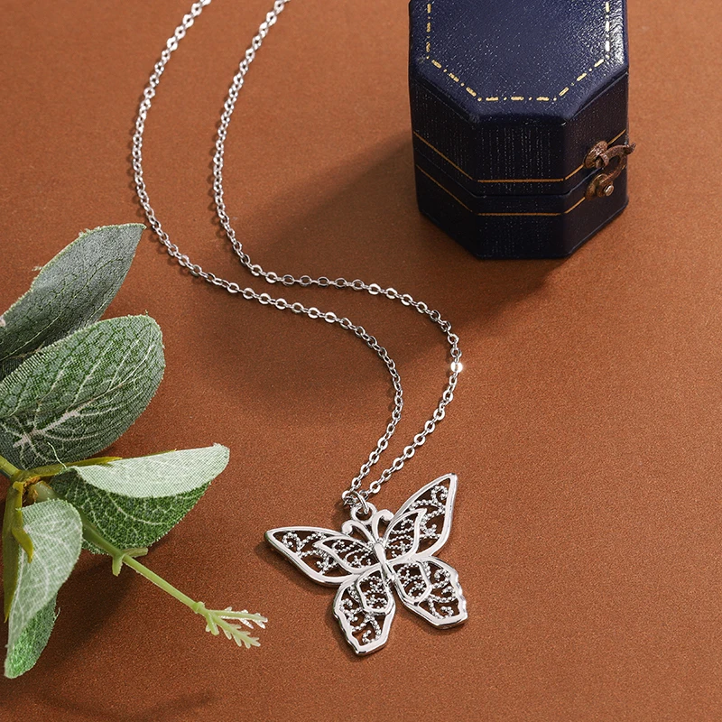 

Женская подвеска-бабочка из серебра 925 пробы с милыми бриллиантами и полыми бабочками для вечеринок и свадеб, ювелирные изделия, подарок