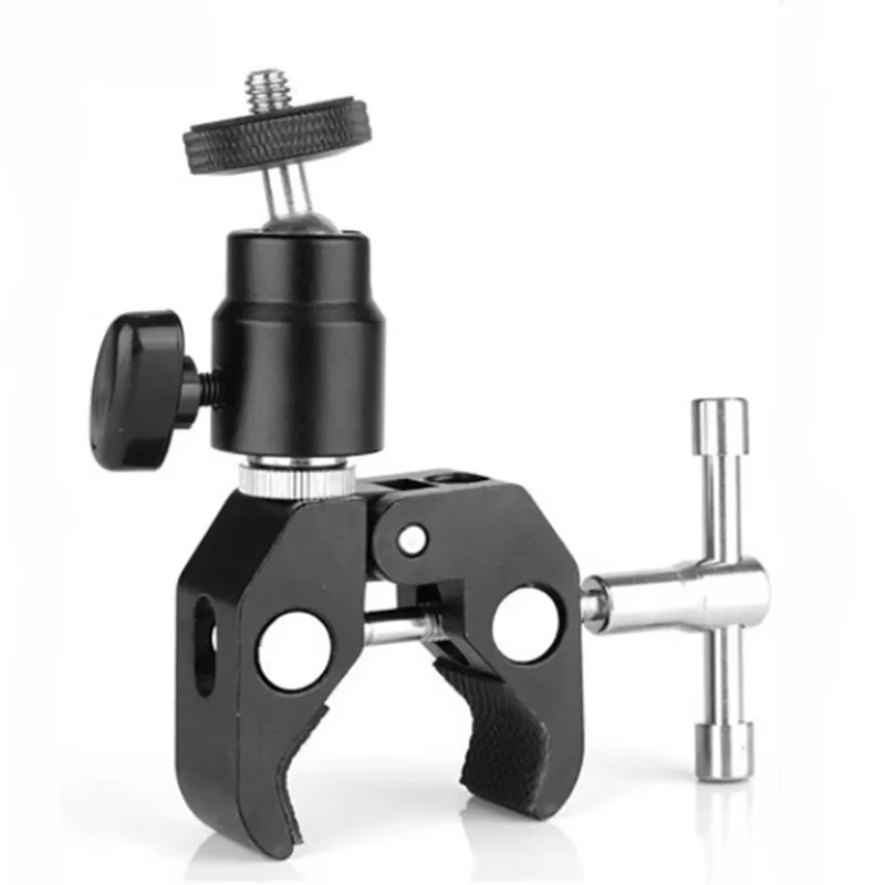 Super Clamp With 360° Mini Ball-Head Quick Release Clamp Bracket Tripod Mount 1/4 Screw Clip For DSLR Camera