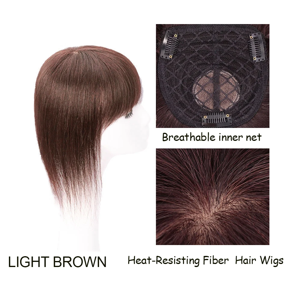 Synthetic 3D Bangs Invisible Seamless Head Hair Straight  Hair Air Bangs Head Overhead Natural Invisible Replacement Cover White