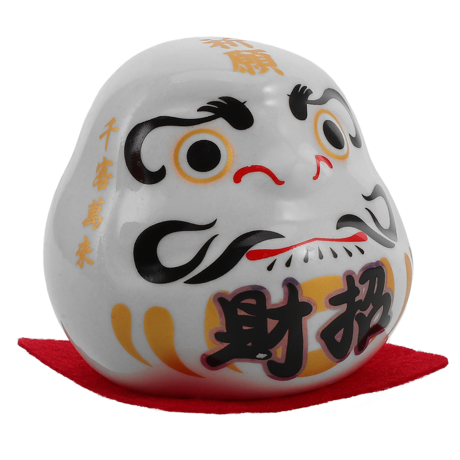 

Japanese Wealth Ornament Good Luck White Traditional Charm Ceramic Figurine