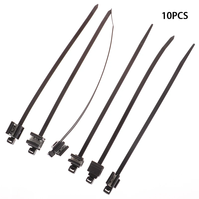 10pcs 5x200mm Car Sheet Metal Cable Tie Pipe Line Fixing Edge Vehicle Sunroof Car Window Plastic Zip Tie Wire Harness Steel Clip