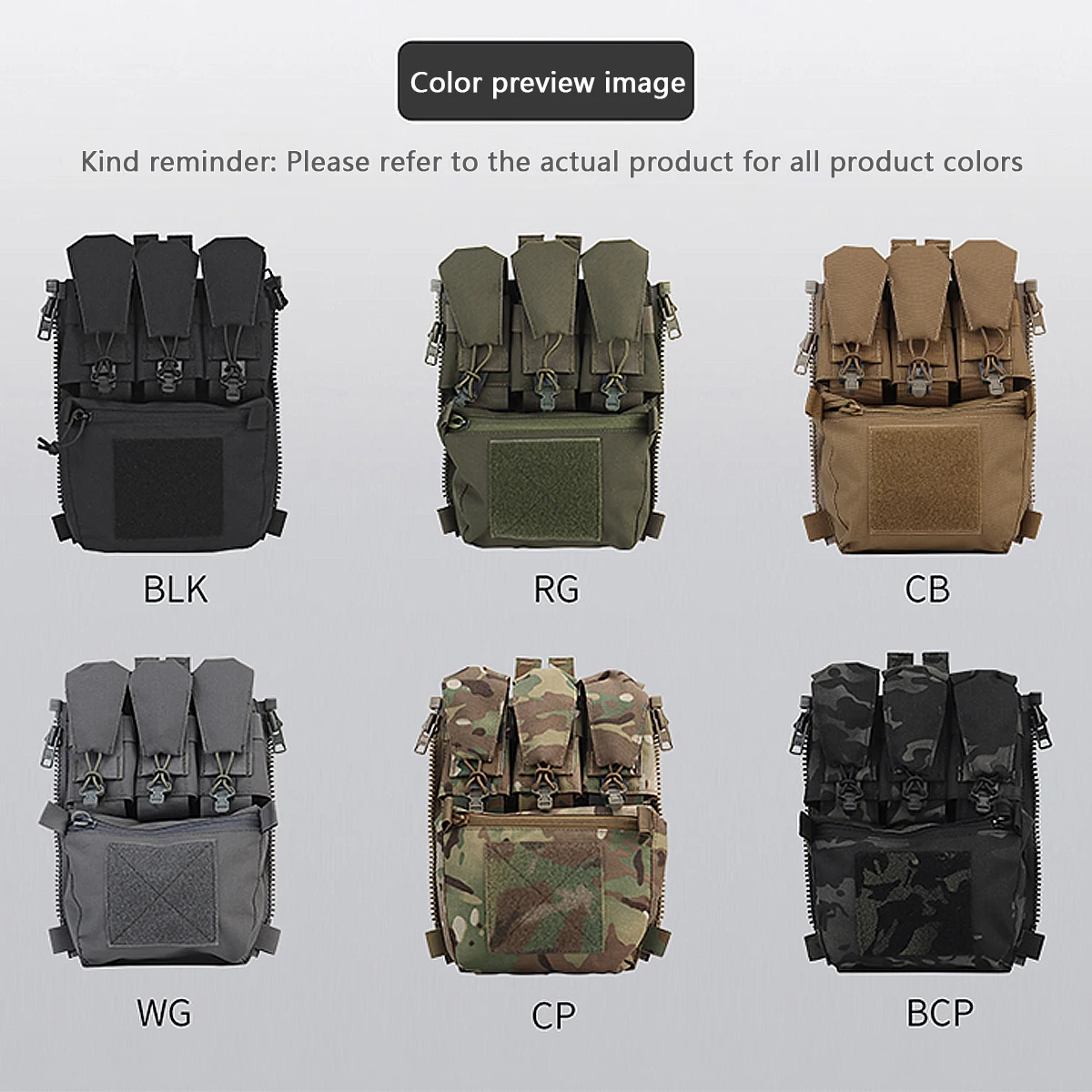 Tactical Backpack V5 PC Panel Banger Pouch Zip-on Multi-fit GP Pocket Retention Flap FCPC Plate Carrier Assault Hunting Vest