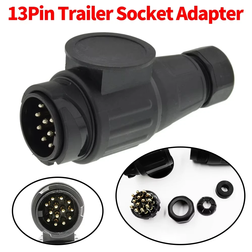 

13-контактная розетка для буксировочного стержня 12 В, розетка для каравана, преобразователь света прицепа, адаптер, электрический разъем для прицепа для автомобиля RV
