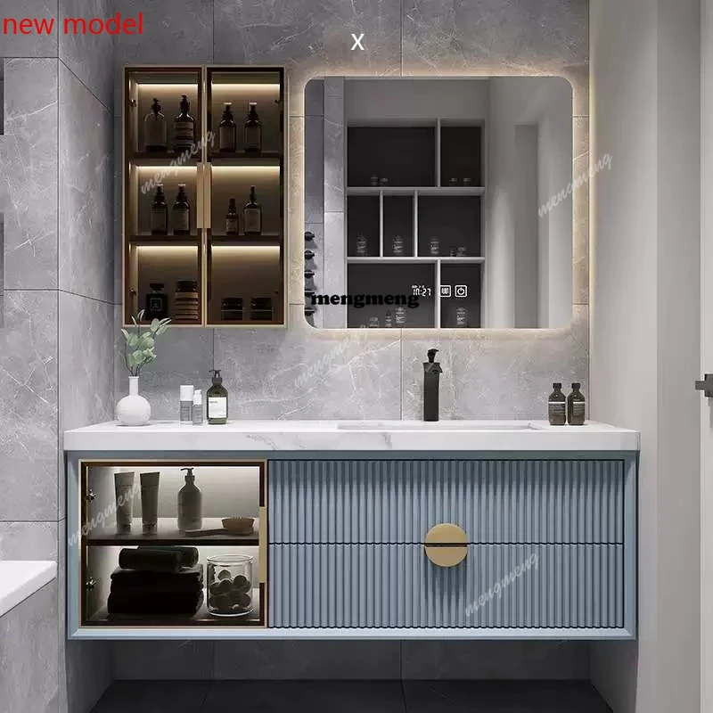 

H134Round Toilet Luxury Bathroom Cabinet Modern Classic Washroom Hotel Bathroom Cabinet Vanity Meuble Salle De Bain Home Furnitu