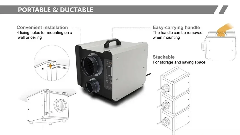2023 New Steel Casing Industrial Desiccant Dehumidifier Low Humidity Control Dryer For Factory Warehouse Laboratory Workshop
