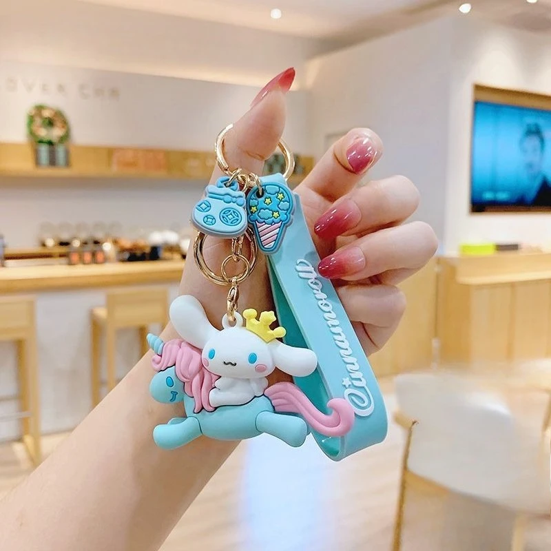 Sanrio Hello Kitty My Melody Schlüsselanhänger, kreativ, hoher Farbwert, Anime, Q-Version, Puppe, Herren- und Damen-Auto, Schultasche, Dekoration