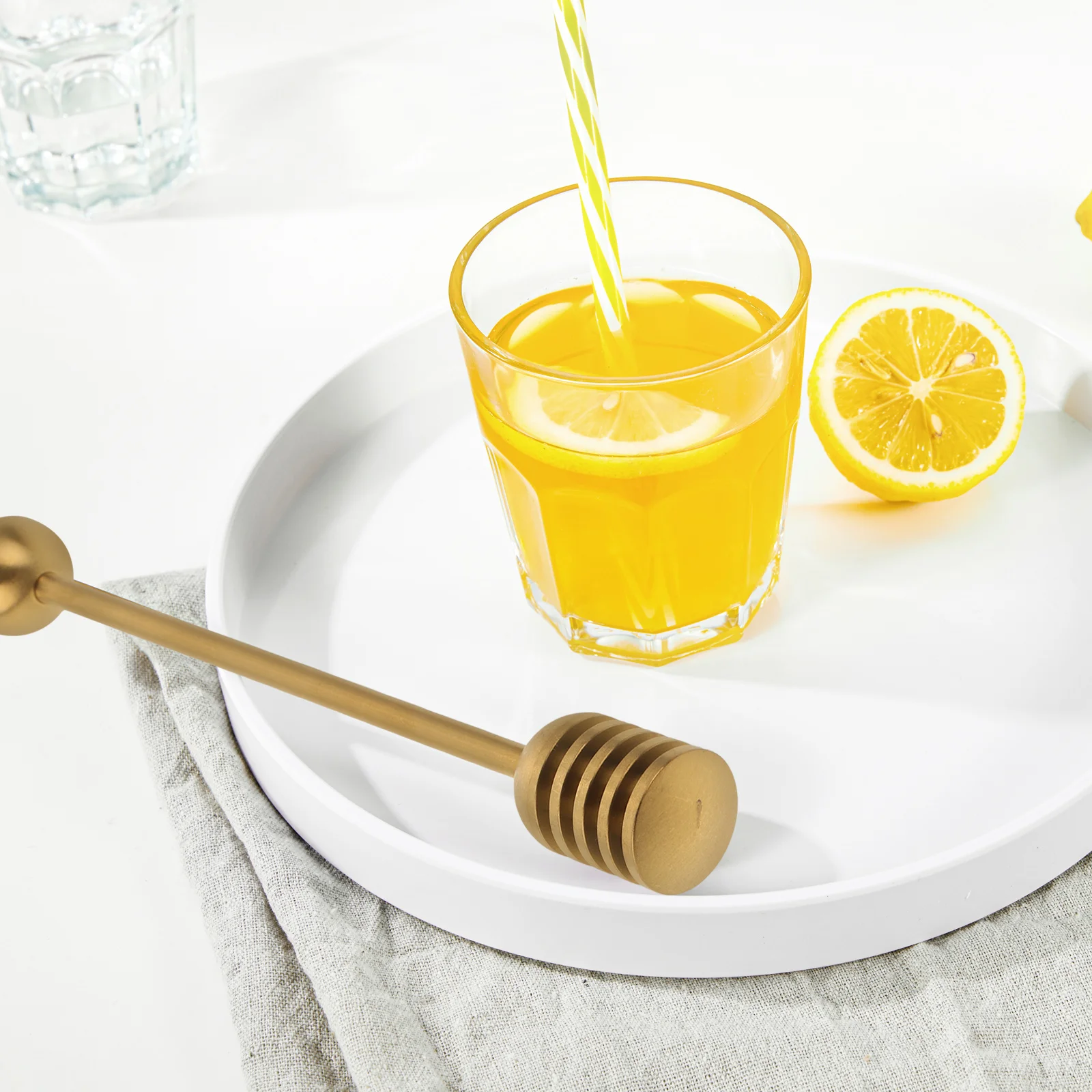 

Stainless Steel Honey Dipper Groove Design Convenient Honey Stirring Rod for Cafe Hotel Party Kitchen Use