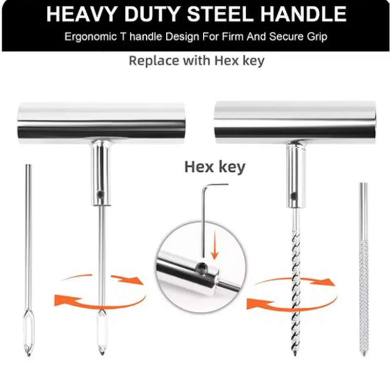 Auto Tire Repair Set Puncture Repair Tools Car Van Motorcycle Bike Emergency Heavy D Uty Tubeless Tire Repair Rivet Set