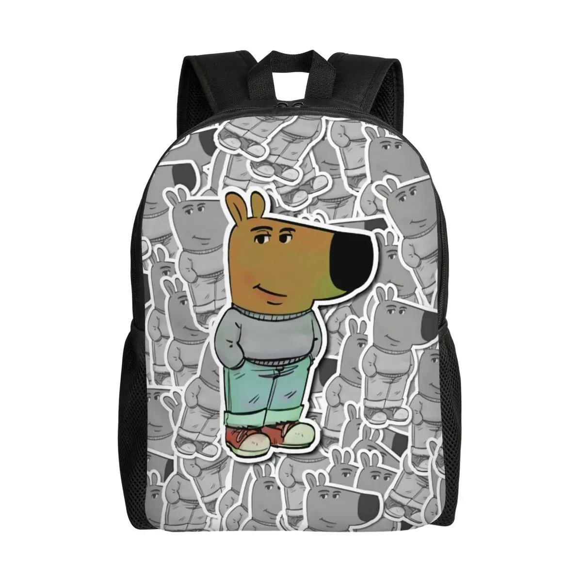 Custom Funny Meme Dog Chill Out Guy Pattern Backpack for Women Men Water Resistant School College Bag Printing Bookbag