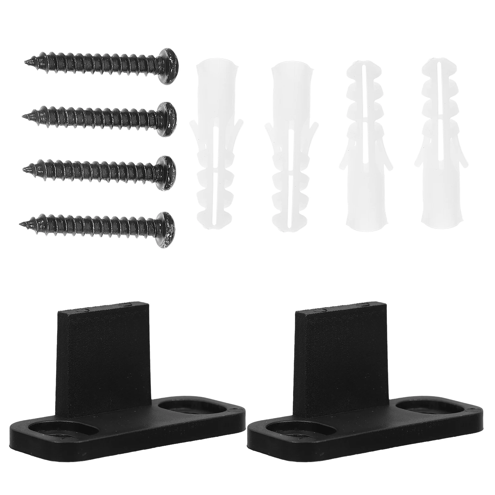 

Plastic Barn Door Guide Floor Wall Mount Black Hardware Easy Install Sturdy Stability Safety Universal Fit for Home