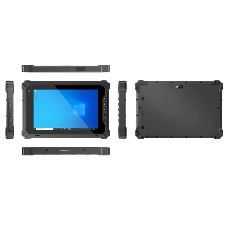 8\'\' Rugged Windows10 Tablets PC ROM 8GB RAM 128GB IP65 Industrial PC Support 4G WIFI NFC BT GPS 2D Scanner Charge Cradle PDA