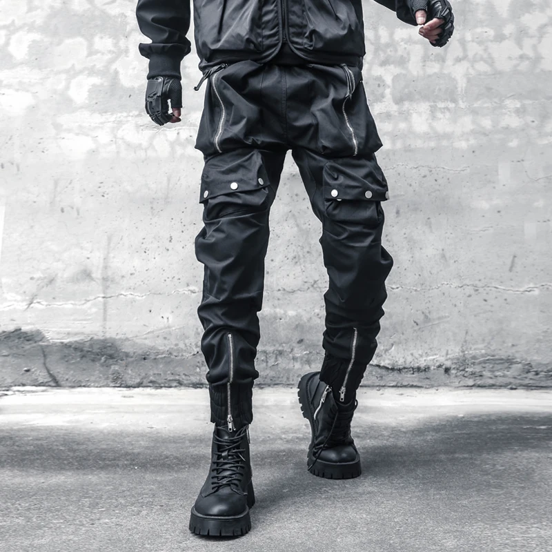 Dark Spring Baggy multi-pocket Cargo Pants Trend Handsome Techwear Women Design Zipper Pants