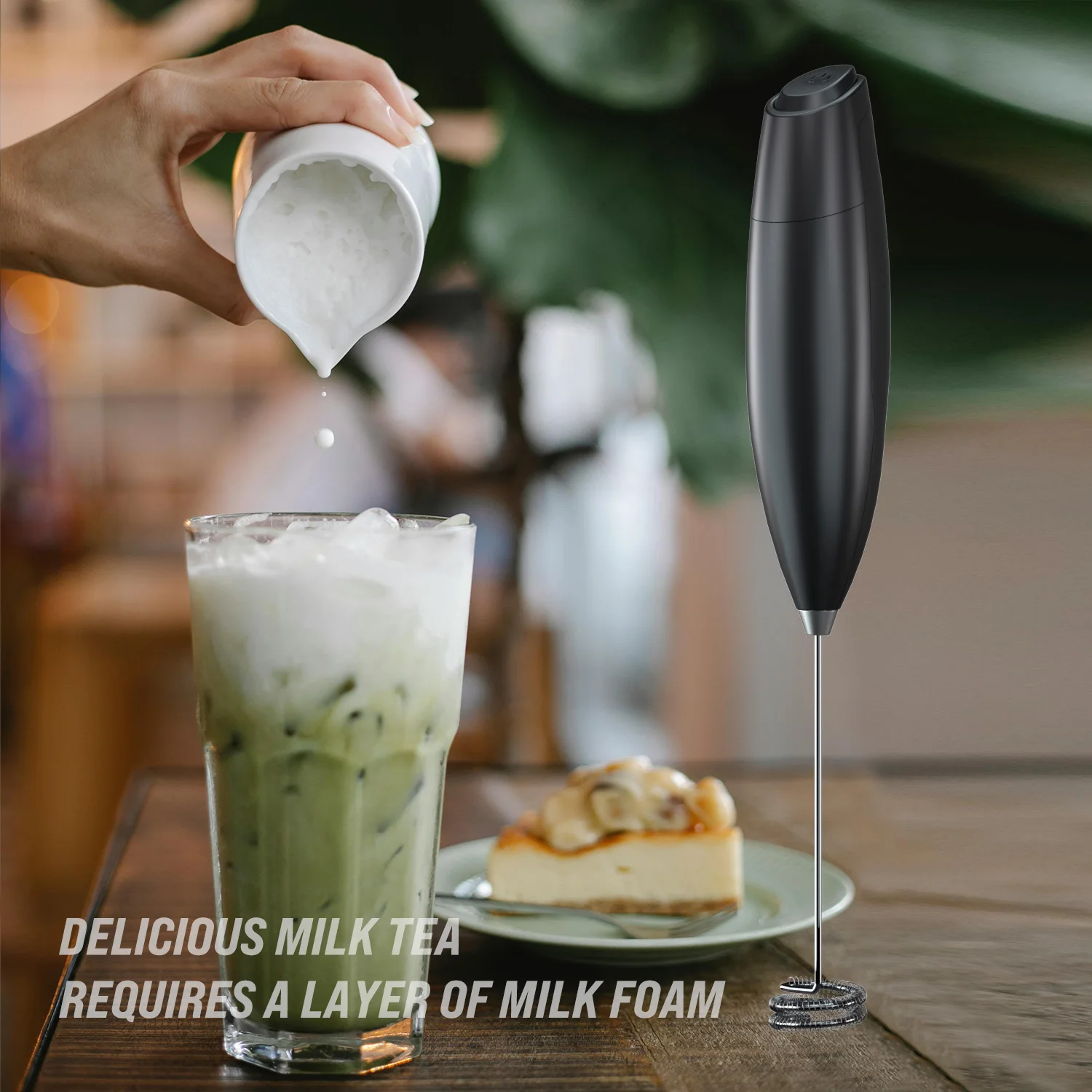 Wireless Milk Frother Handheld Blender Electric Foam Maker Kitchen Mixer Wand for Coffee Latte Cappuccino Matcha Hot Chocolate