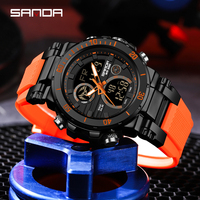 Fashion SANDA Brand Luxury 6175 New Men's Sports Multifunctional Electronic Watch LED Waterproof Dual Display Clock Men's Watch