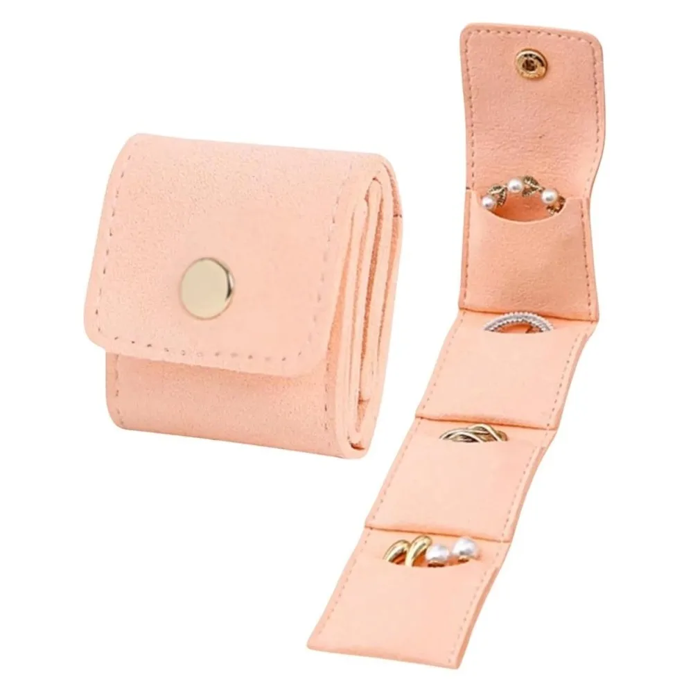 New Mini Velvet Jewelry Display Bag Flip Cover Simple Jewelry Pouch Earrings Organizer Storage Case Ring Storage Box
