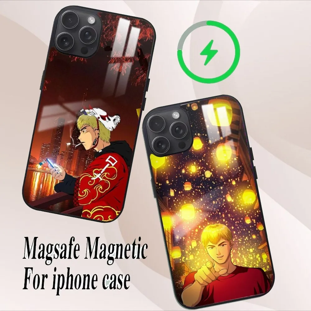 Anime GTO Great Teacher Onizuka Phone Case For iPhone 16 15 14 13 12 11 Pro Max Plus Mini Magsafe Mirror Wireless Magnetic Cover