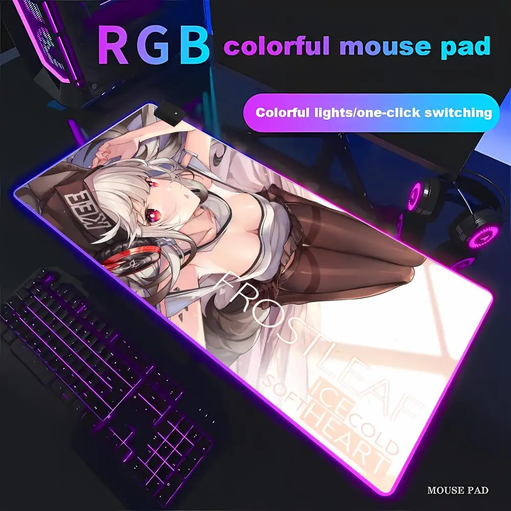 

Arknights Animation Games Красивый игровой коврик для мыши RGB HD Gamer Большой светодиодный светильник XXL Коврики для мыши ПК Компьютерный коврик Нескользящий декор