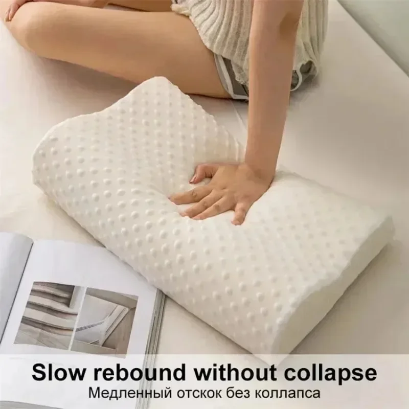 ​​Memory Foam Sleeping Pillow Adjustable Side Sleeping Pillow Relieve Neck and Shoulder Pain Orthopedic Curve Neck Support Pillo