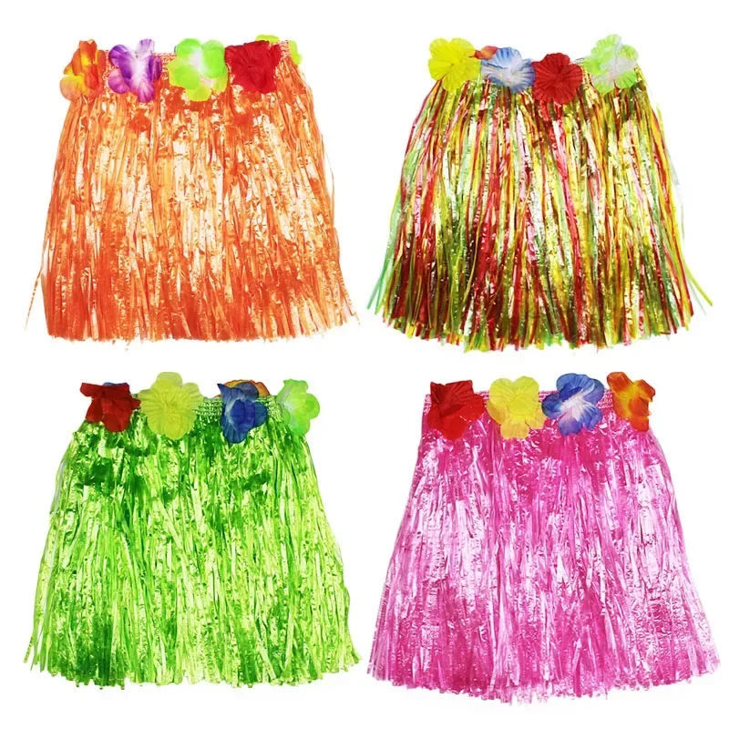 30cm-80cm Kunststoff-Fasern Damen Tanz-Grasröcke Hula-Rock Hawaiianische Kostüme Kinder Bühnenkostüme Festliche Partyzubehör