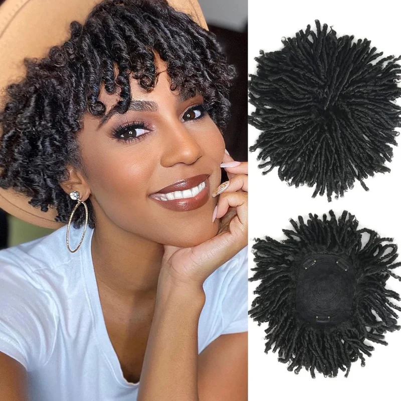 

Dreadlock Hair Topper Wig with 3 Clips in, Short Synthetic Dreadlocks Hair Pieces Toppers Wiglets Hairpieces for Thinning Hair