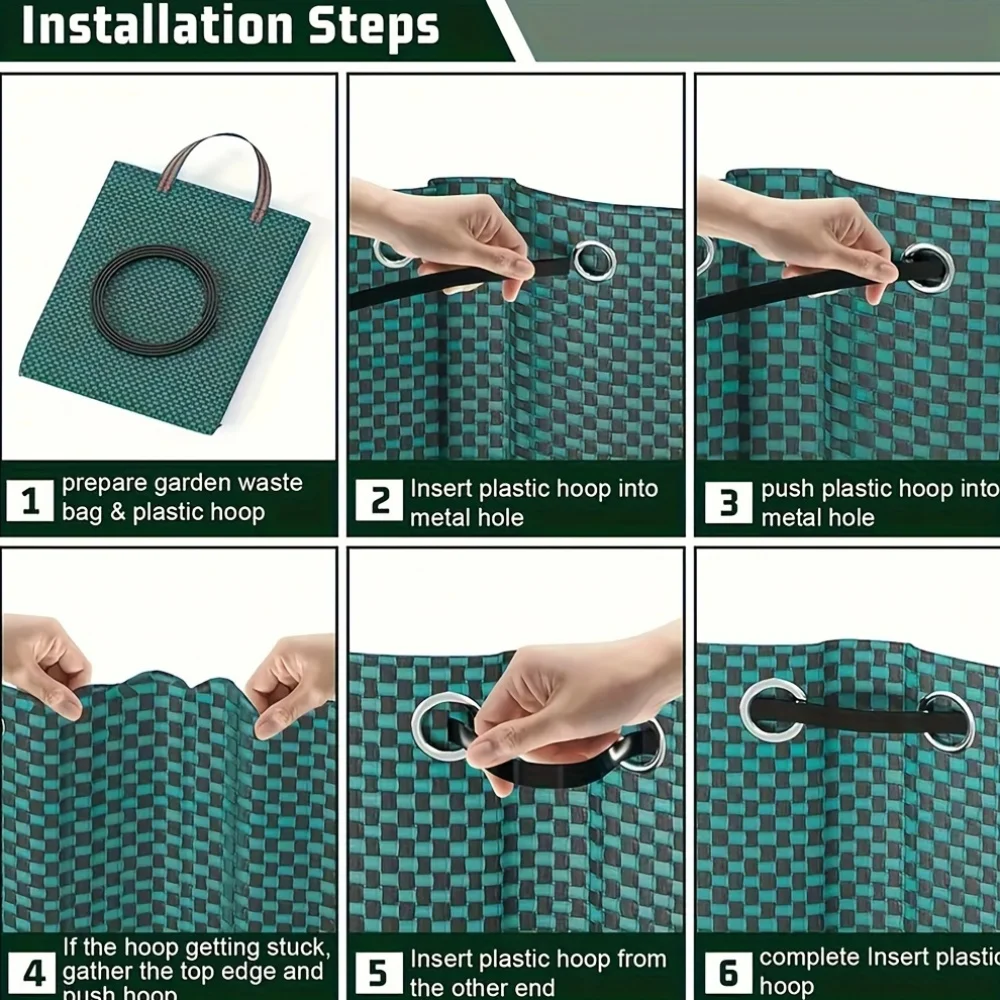 Picture 7: Heavy-Duty PP Garden Waste Bags - Reusable Yard Debris Bags with Industrial Fabric and Handles for Plant, and Leaf Collection
