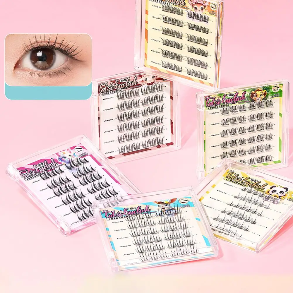 New No Need Glue No Eyelash Removal False Eyelashes False Curling DIY Lashes Thick Eyelash Enlarge Eyes Extension Segmented M3Z7