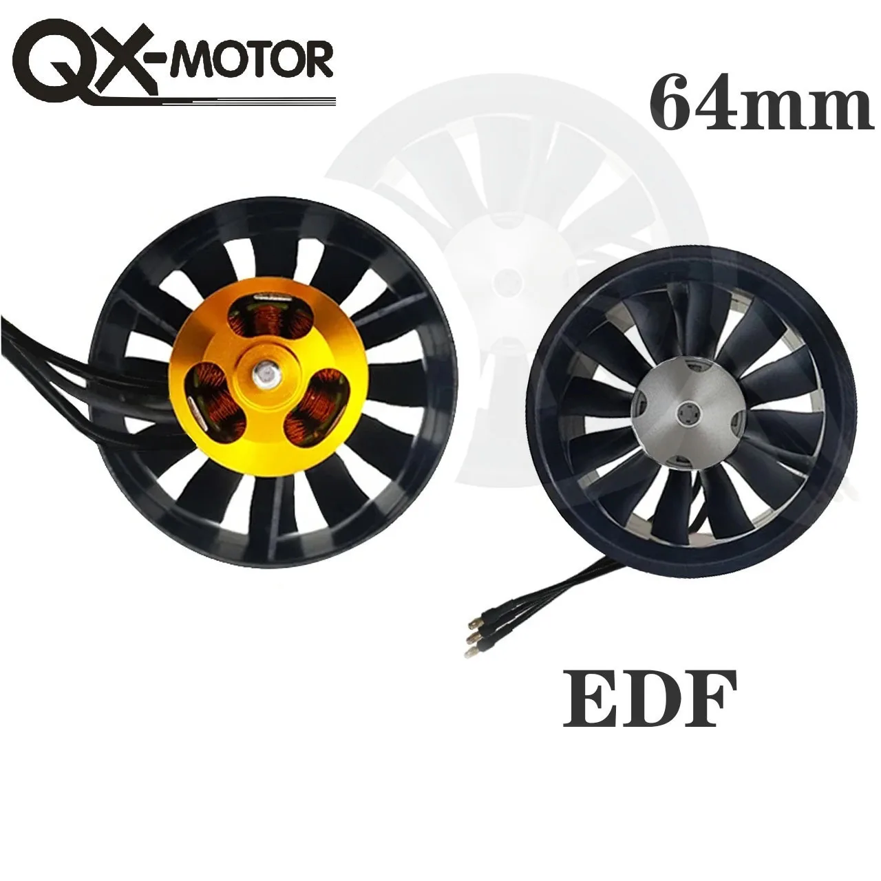 QX-MOTOR 64mm 12 Blades EDF Ducted Fan QF2822 2200KV 2400KV 3500KV 3800KV 4300KV Brushless Motor  With 60A 80A  6s ESC