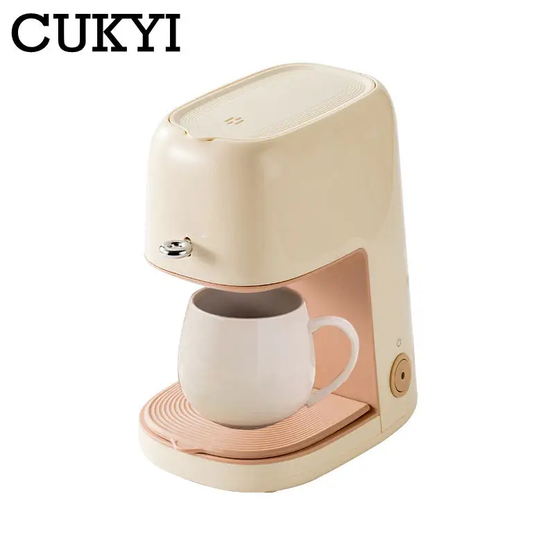 

CUKYI Multifunctioncal Amercian Drip Coffee Maker Mini Coffee Machine With Cup Hot Tea Cafe Maker 250ML Tank Automatic Pour Over