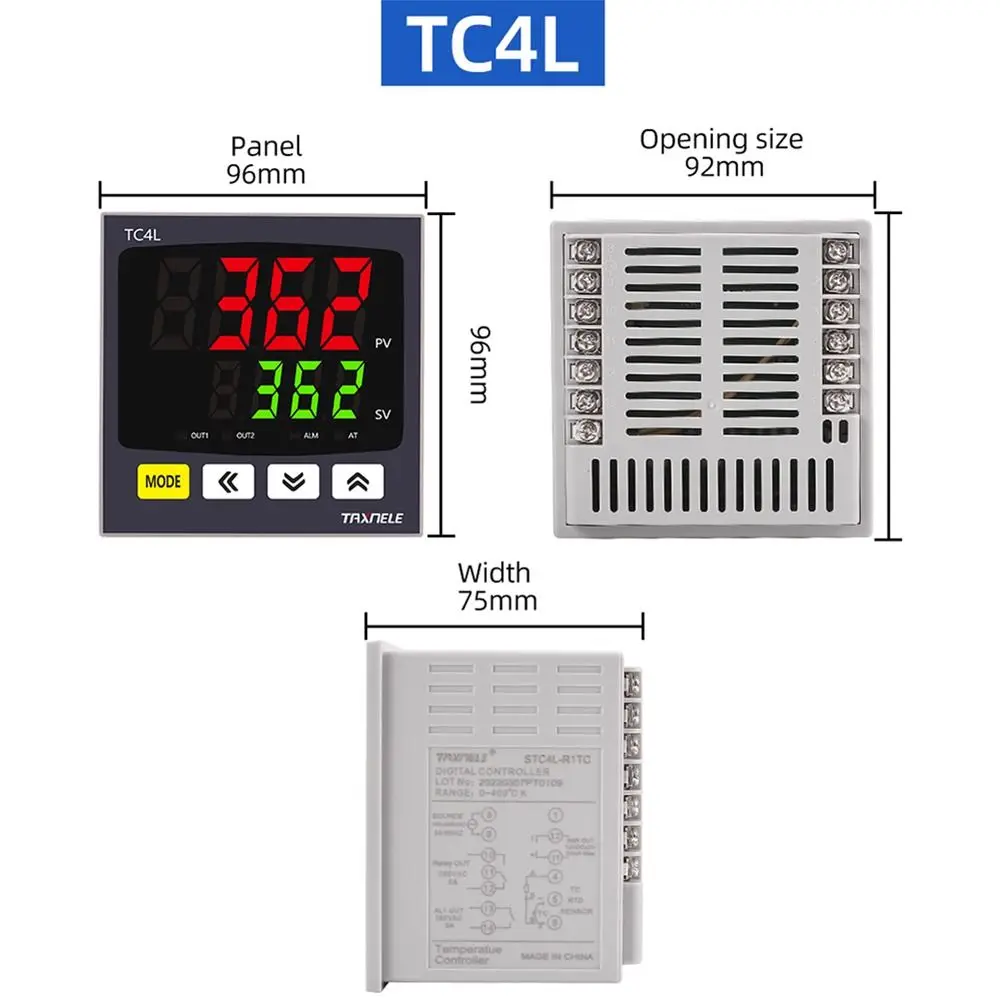 Uscita professionale TC4S TC4H TC4L TC4M Termostato PID digitale Doppio regolatore Regolatore di temperatura relè SSR