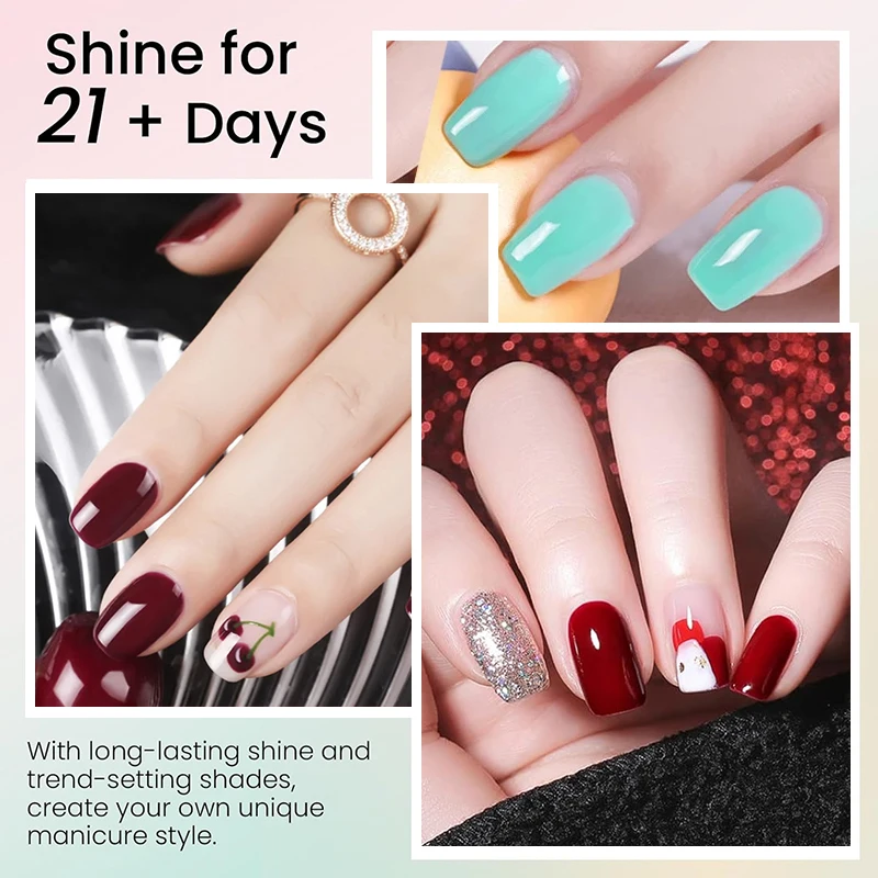 قلم فرشاة طلاء الأظافر جل ، قلم تزيين الأظافر بالورنيش ، لا حاجة إلى قاعدة ، معطف علوي ، مصباح LED ، مصباح UV ، ديكور ، خطوة واحدة ، 3 في 1 #5