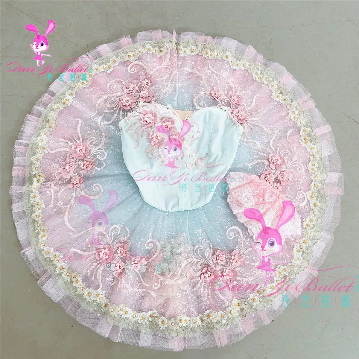 Danyi Dance Rabbit simple Adult Child Ballet Pink tutu disk skirt Professional customized Competition suit