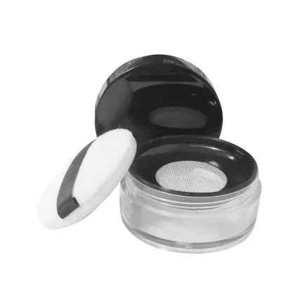 Draagbare Plastic Poederdoos Lege Losse Poederpot Met Zeef Spiegel Cosmetische Zeef Losse Pot Reismake-up Container