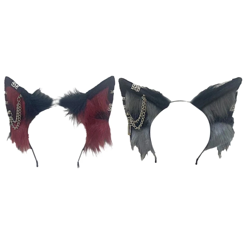 Sweet Cosplay Anime Character Wolf Ear Headband Carnivals Adult Plush Hairband