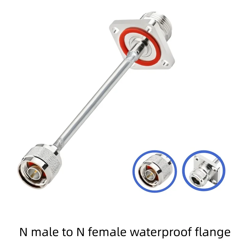N Female 4 hole waterproof flange to N bend male connector SFT50-3 semi steel high frequency test line cable