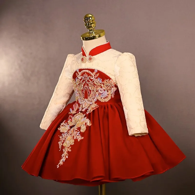 Children HIgh End Host Piano Performance Dress Girls Fashion Birthday Wedding Dress g497