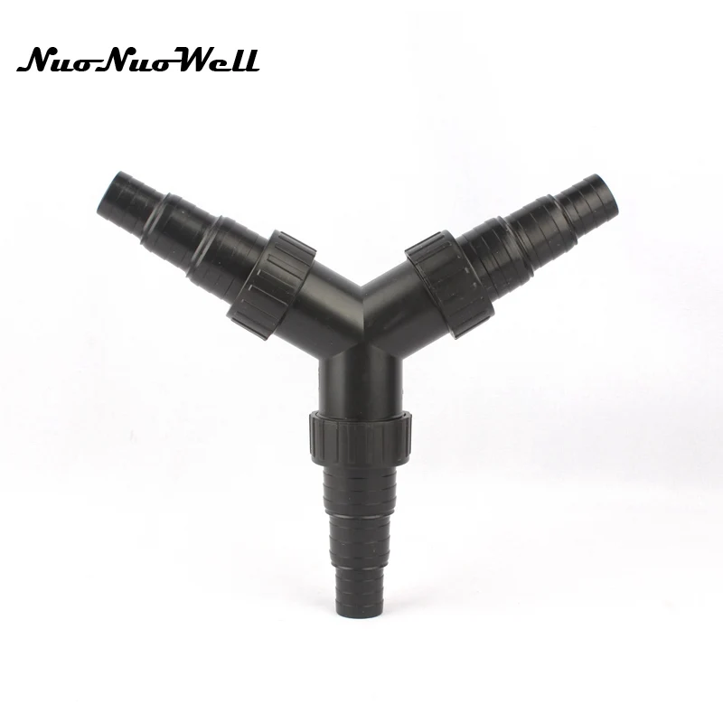 1pcs NuoNuoWell Plastic  25mm(3/4")~38mm(1 1/2")  Hose Y Tee Connector Air Pump Pipe Adapter Aquarium Fittings Fish Tank Joint