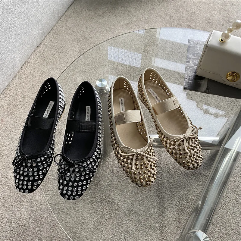 

Spring 2025 round Head Fashionable Ballet Shoes Mary Janes Women's Low Cut Single Shoes Comfortable All-Match