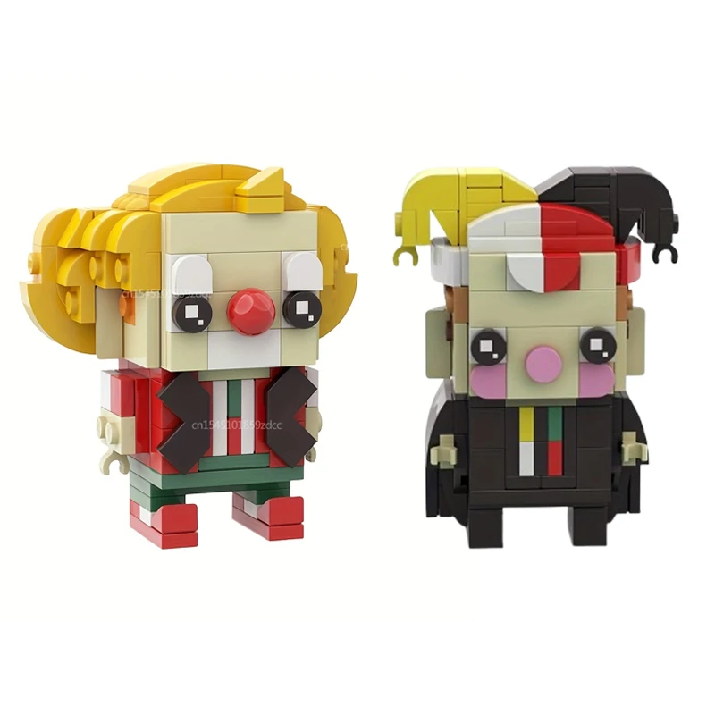 MOC Bassies and Adriaanes Clown Action Figures Building Blocks Assemble Brick Toy Halloween Christmas Gifts