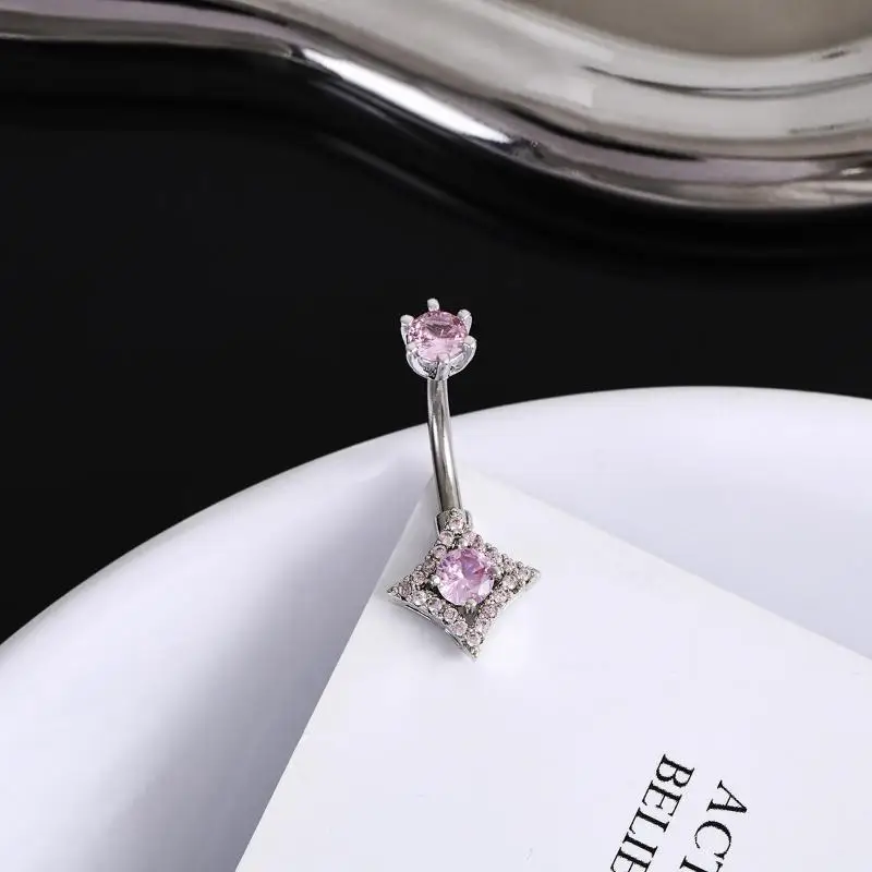 ㉻ Anillos de ombligo con circonita estrella Y2K para chicas, piercing de ombligo, joyería corporal para mujer, regalo de joyería corporal de moda