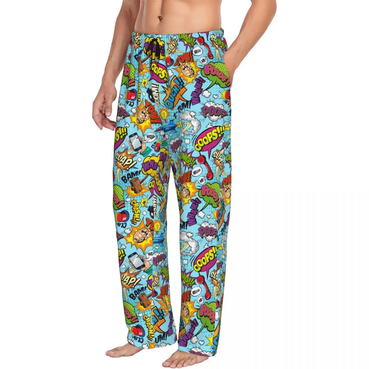 Pantalones de pijama con estampado personalizado para hombre, ropa de dormir con estampado de superhéroes, película de Anime, cómics, ropa de dormir con bolsillos