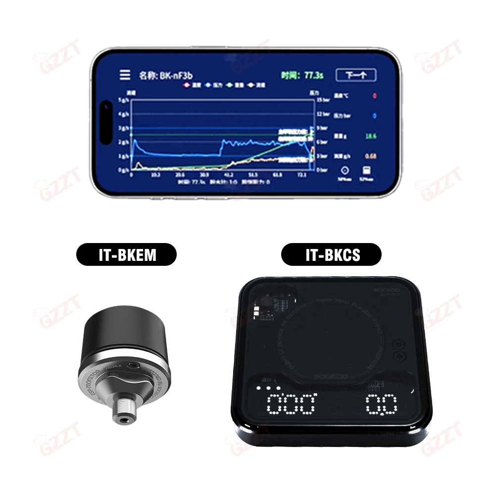 GZZT Bluetooth Scale Bluetooth Pressure Transducer Display Pressure and Flow Rate and Time G1/8 Interface for flair58/E61