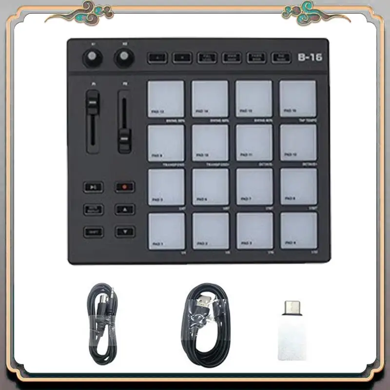 

МIDI-клавиатура A46M-B16 с перкуссионными пэдами - для создания музыки, DJ-контроллер, аранжировщик, прочная конструкция