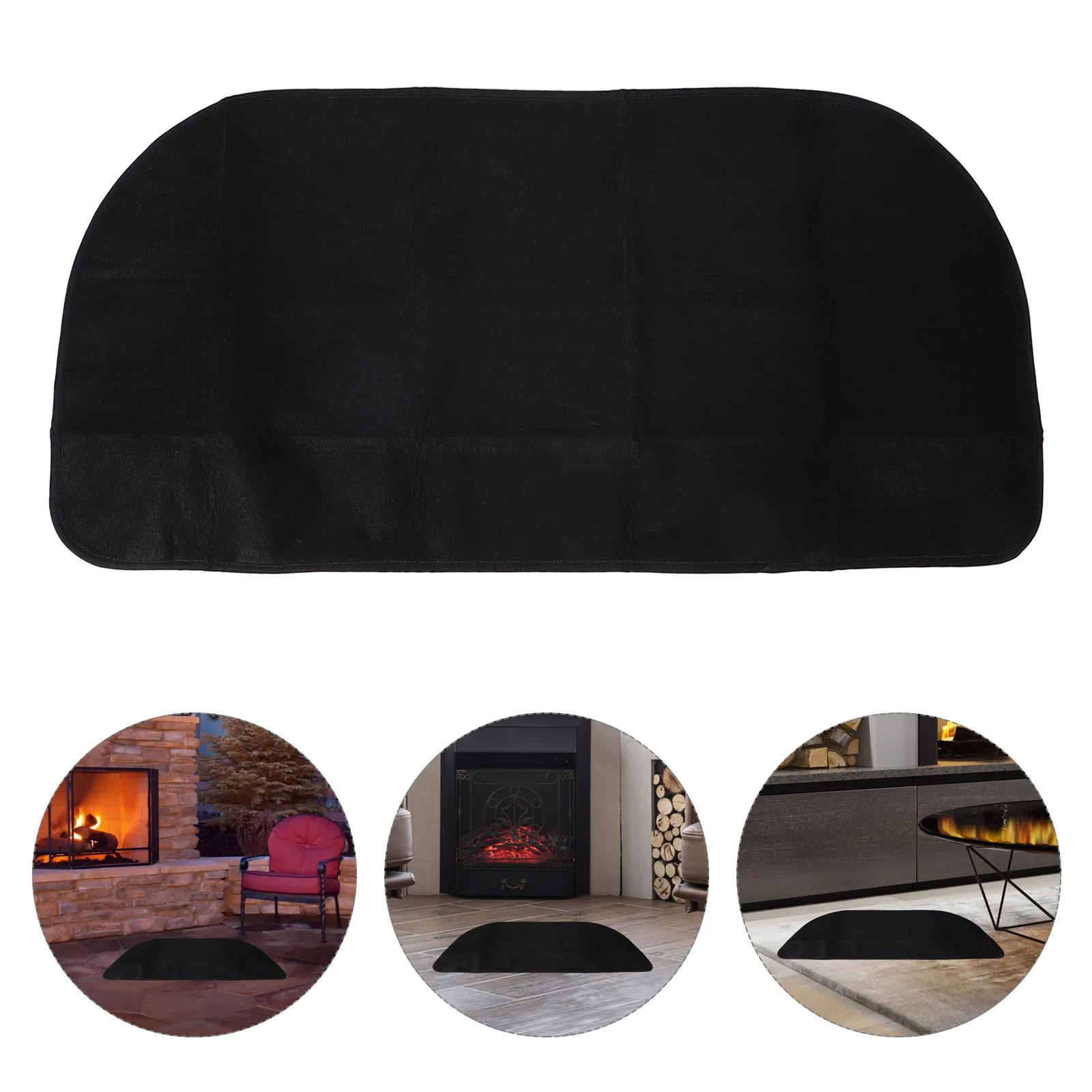 

Half Round Fireplace Mat Fireproof Floor Protector For Wood Stove Indoor Outdoor Heat Resistant Rug Campfire Grill Deck