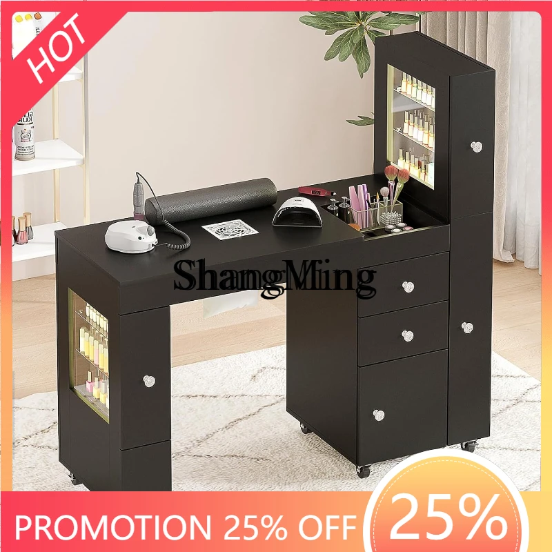 SM New Cabinet Lockable Wheel Nail Table Dust Collector Drawer with LED Display