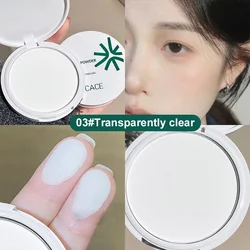 Transparent White Face Pressed Powder Matte Compact Long Lasting Oil Control Setting Powder Full Coverage Waterproof Makeup