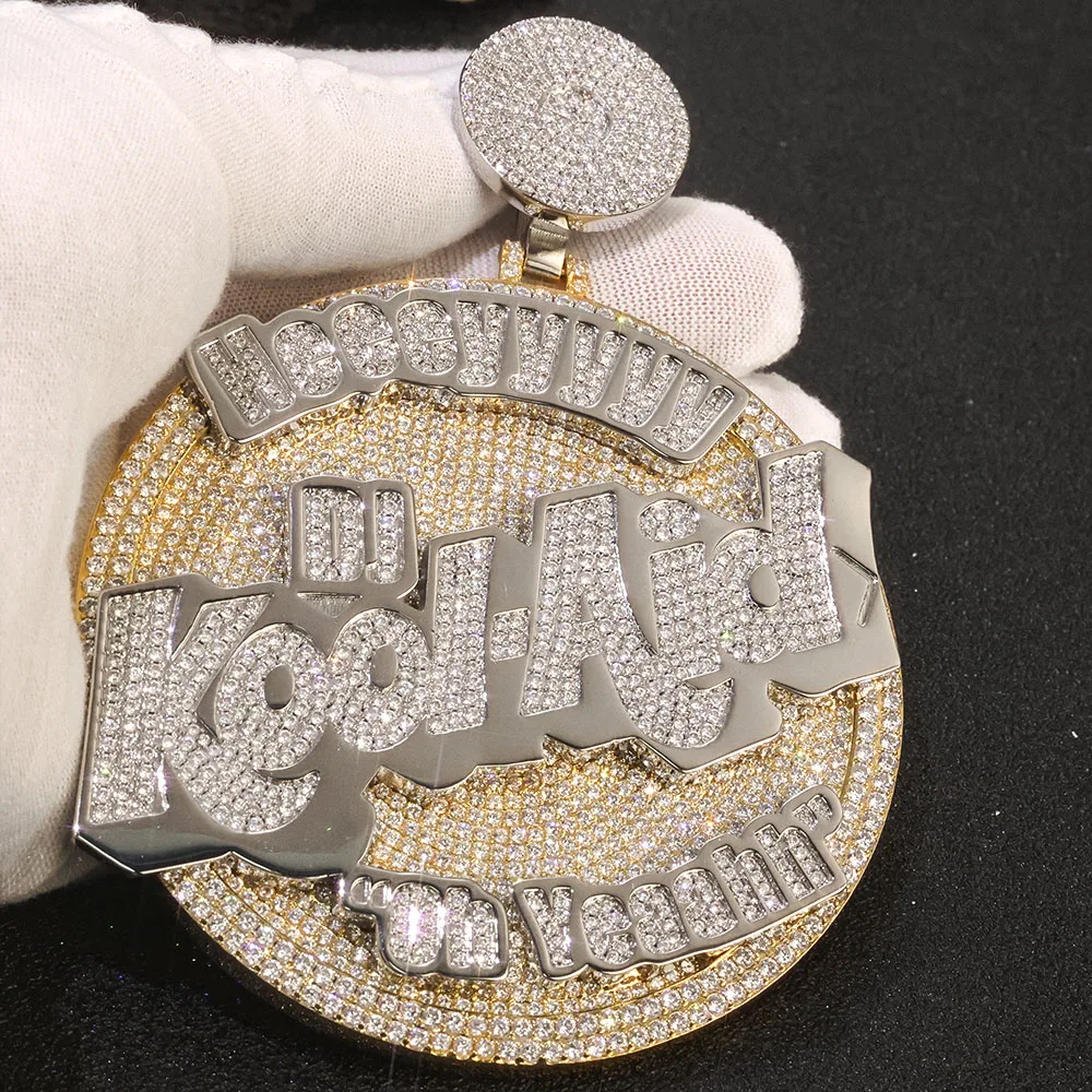 

HHIOK хип-хоп стиль круглый позолоченный кулон с буквой персонализированное ожерелье индивидуальный логотип имя подвеска ювелирные изделия для подарка