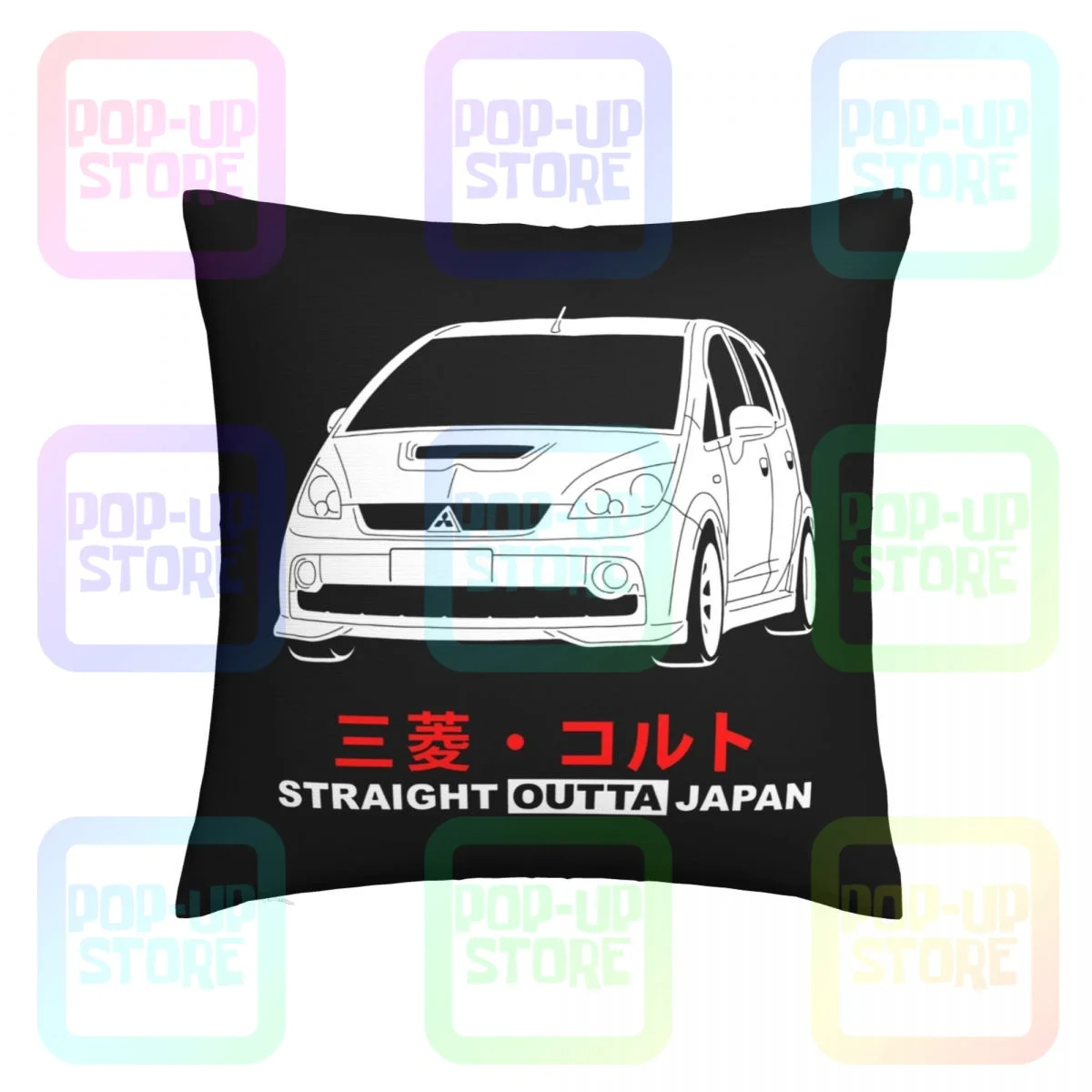 Square Mitsubishi Colt Ralliart Version-R Z27Ag Throw Pillow Cover Pillowcase Washable Decorative Cushion Cover