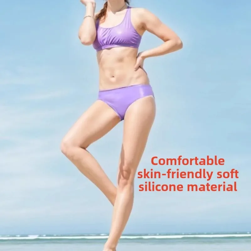 Silicone Underwear Waterproof Swimming Trunks Diving Women's Menstrual Swim Rubber Pants Briefs Colorful Soft Party